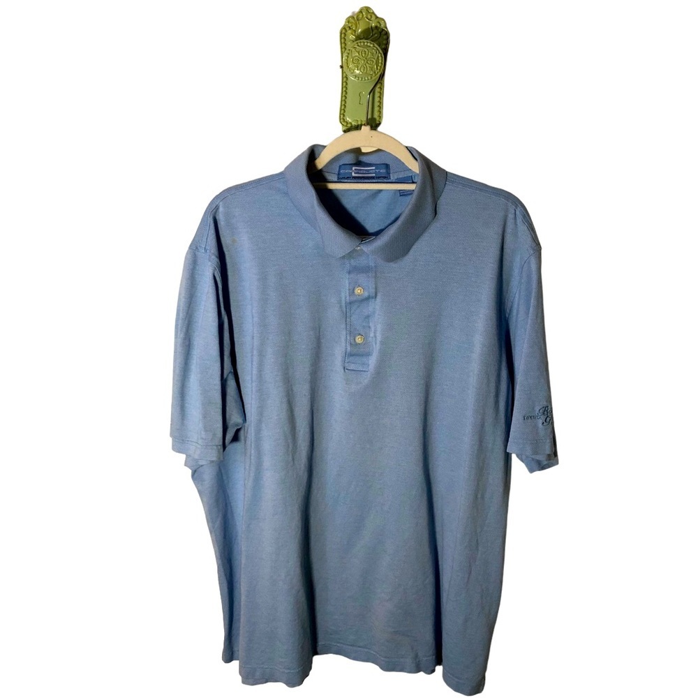 𝅺Carnoustie Championship Golf Luxury Performance Cotton Polo Tee Light Blue XXL